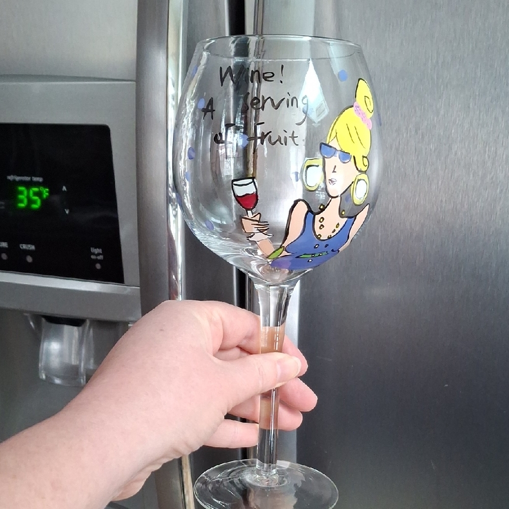 Colorful Wine Glass with Fun Design